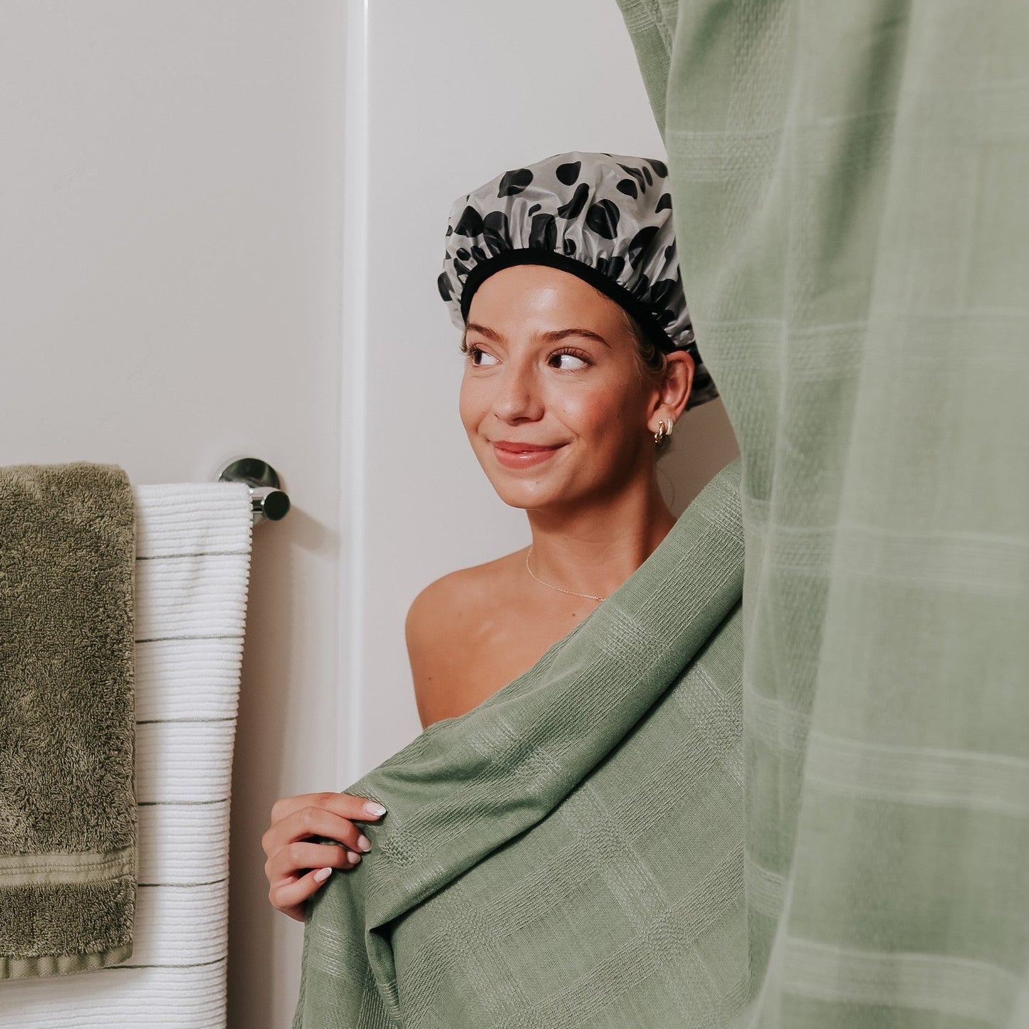 Waterproof Terry Lined Shower Cap Oversized